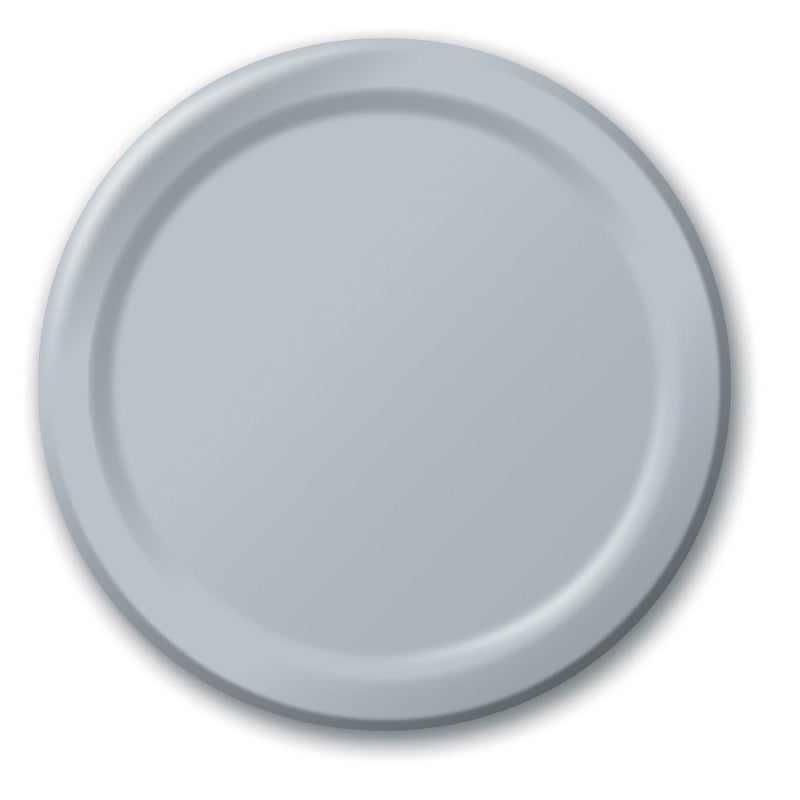Creative Converting Touch of Color 24 Count Paper Banquet Plates, Shimmering Silver - Image 1